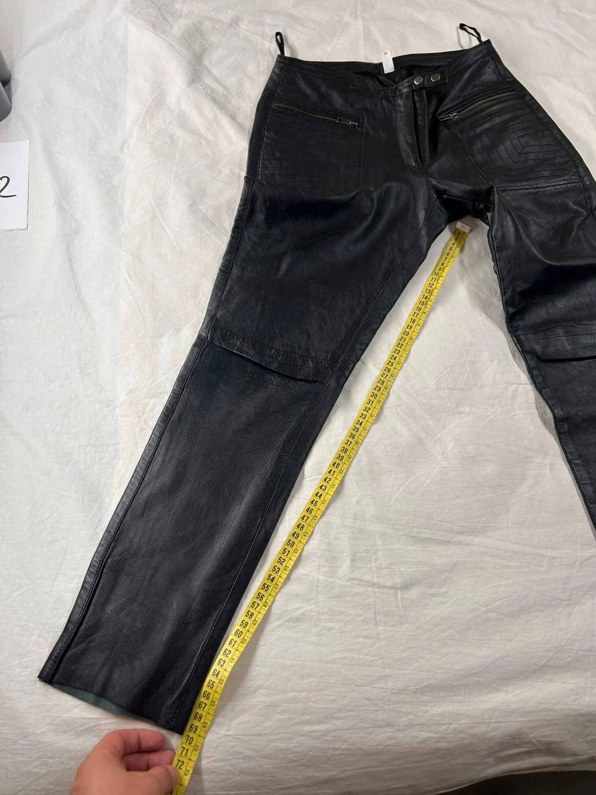 Pantalón negro recto de cuero Vero Moda talla 36 100% cuero – photo 5
